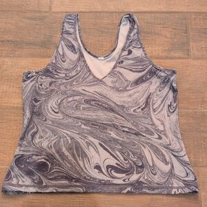 EUC Athleta Transcend V-neck Tank Top Sumi Marble Violet Size L